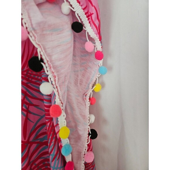 NWT Jess Lea Vacay Mode Pom Po Swimsuit Coverup Dress One Size Fits 0-10 Palm - Picture 3 of 8